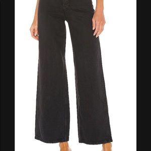 Crop ribcage wide leg Levi’s washed black, size 28